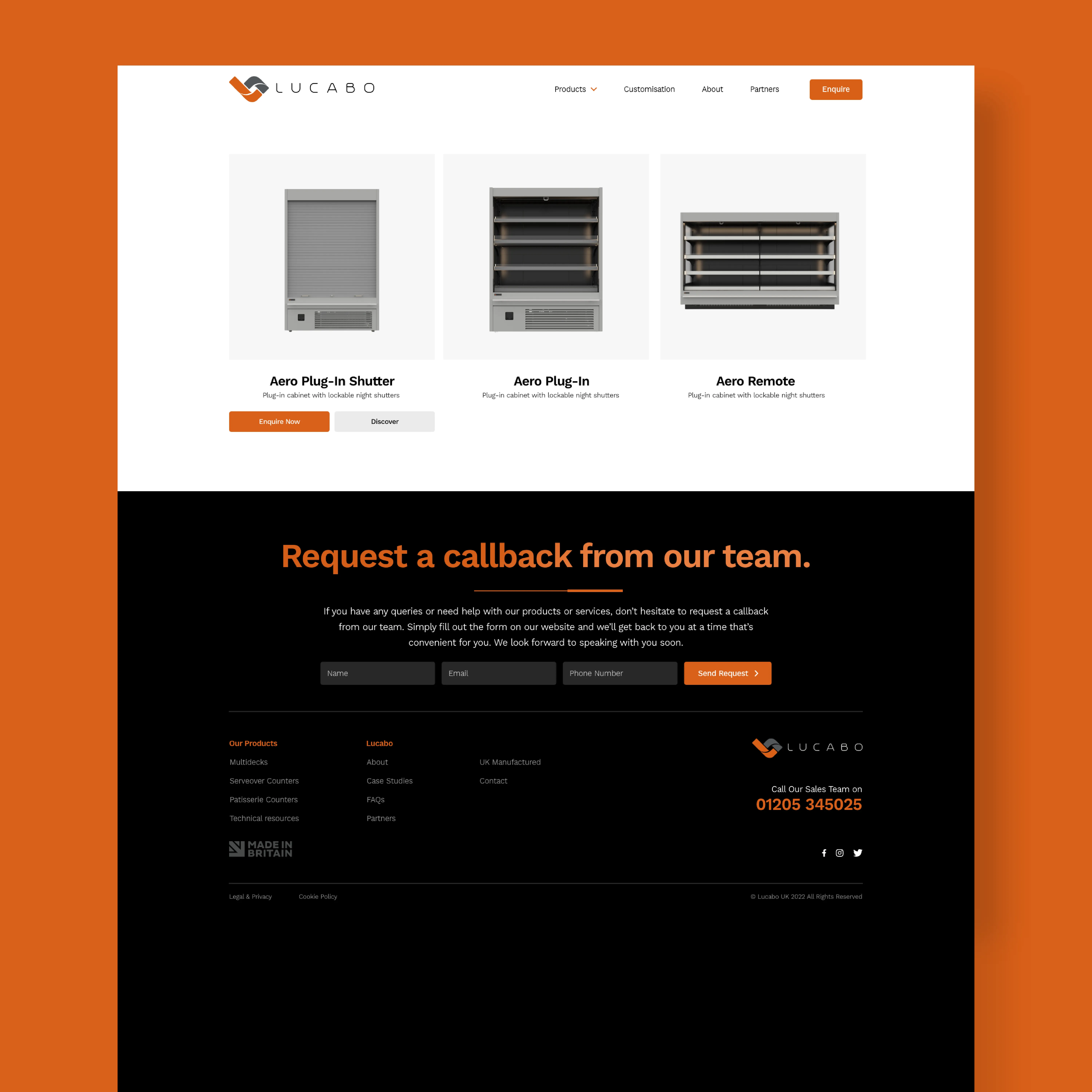 the product gallery of the product showcase website