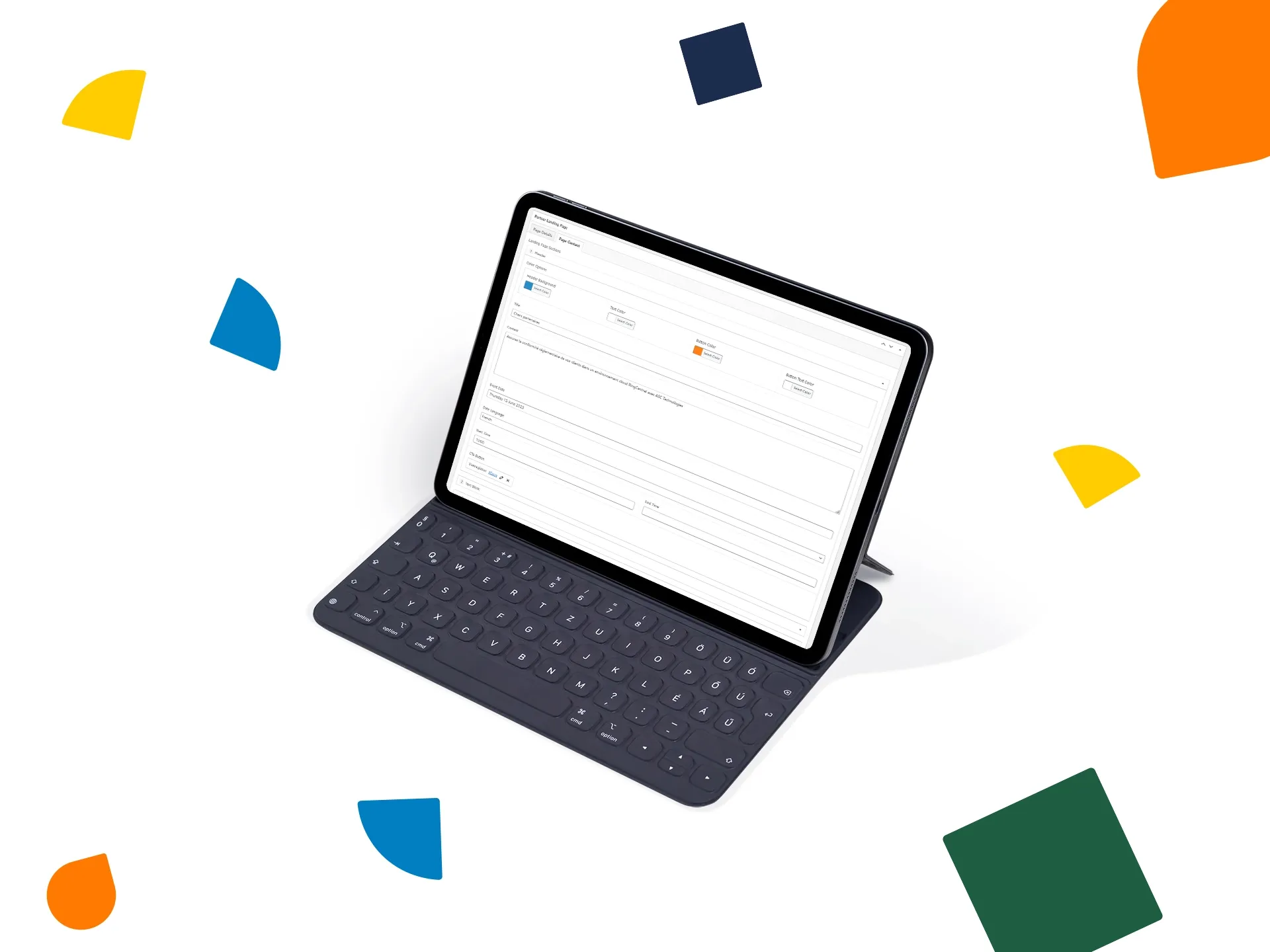landing page content management backend