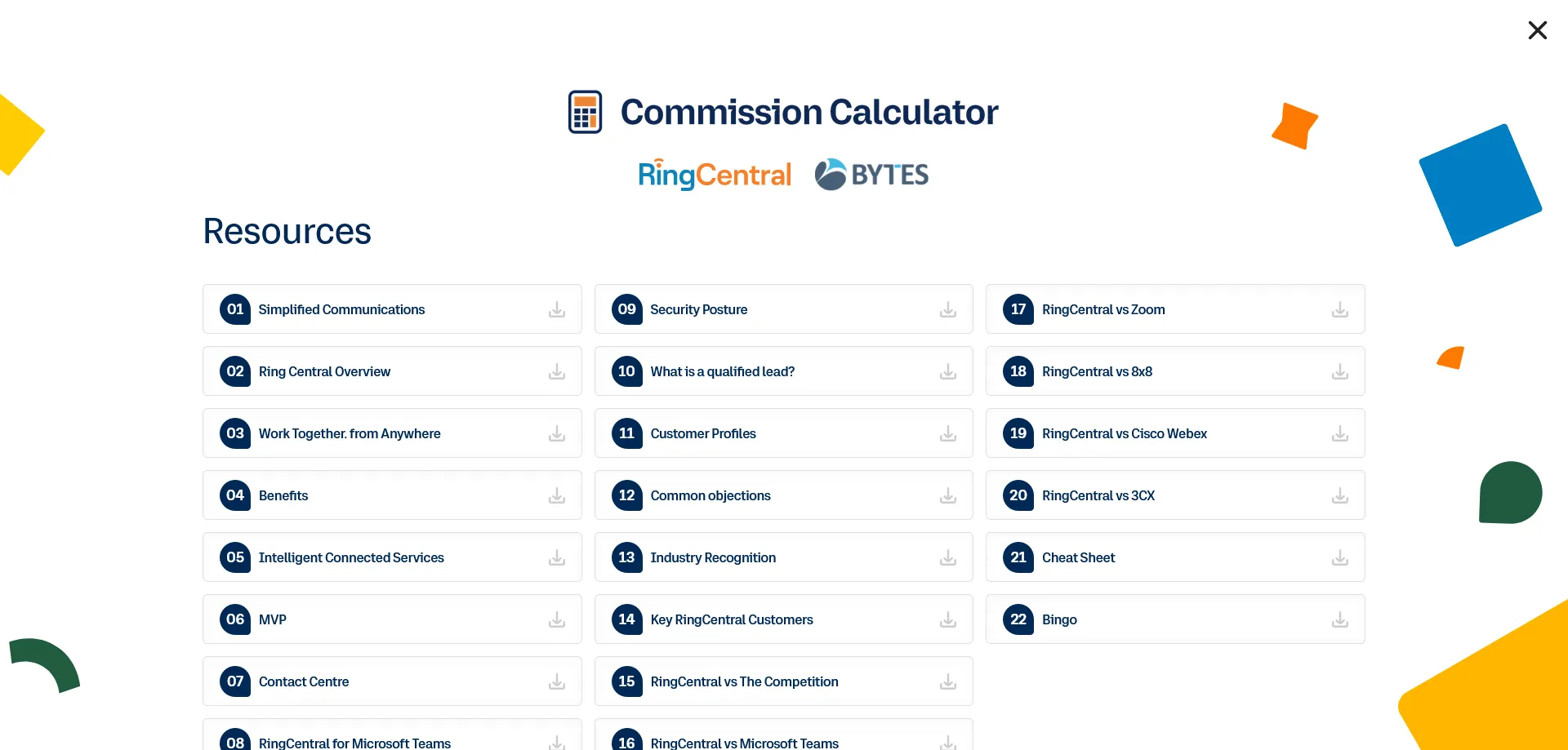screenshot of the commission calculator web app