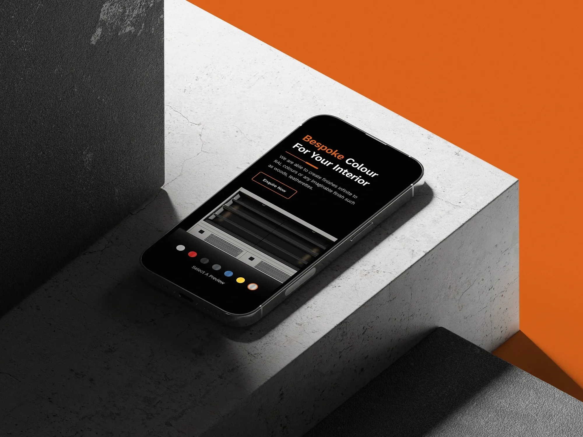iphone showing a product showcase website