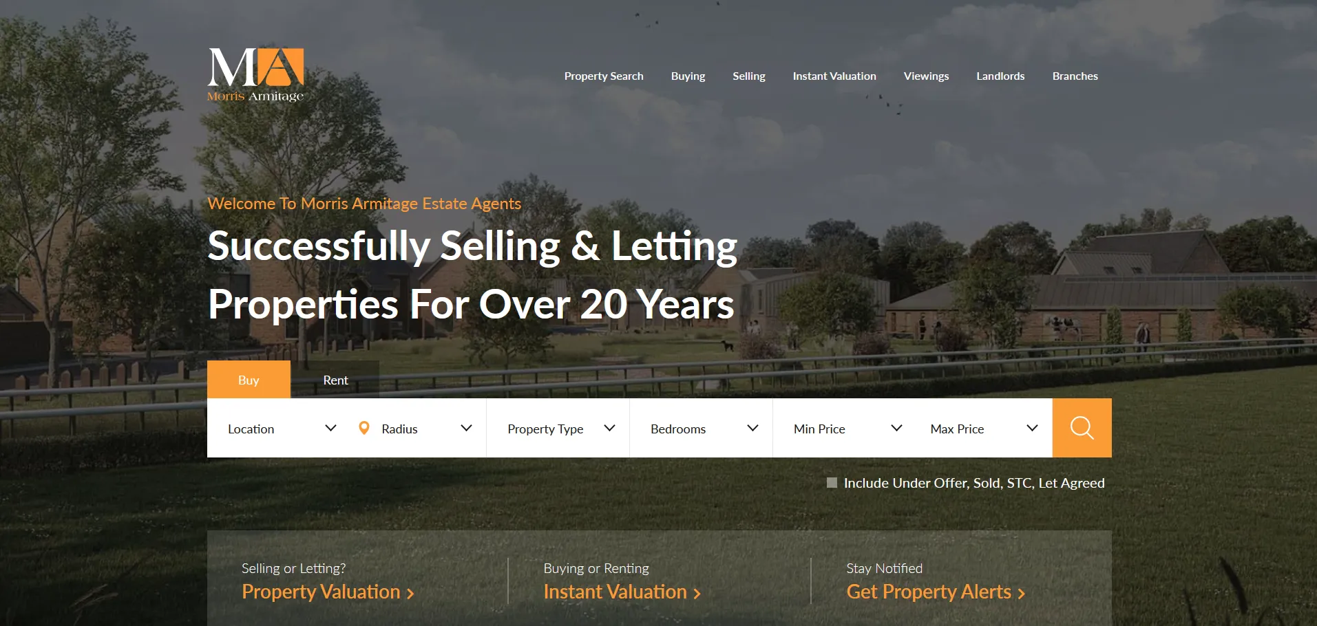 screenshot of the new morris armitage website