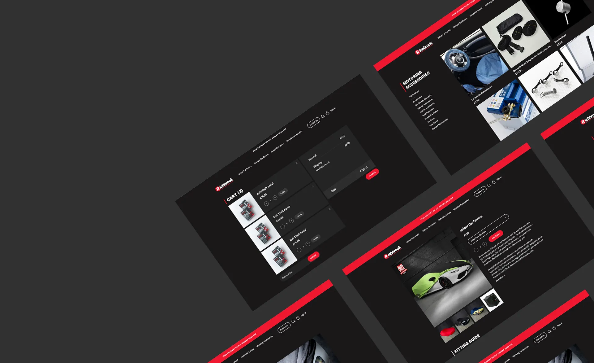 various screenshots of richbrook website