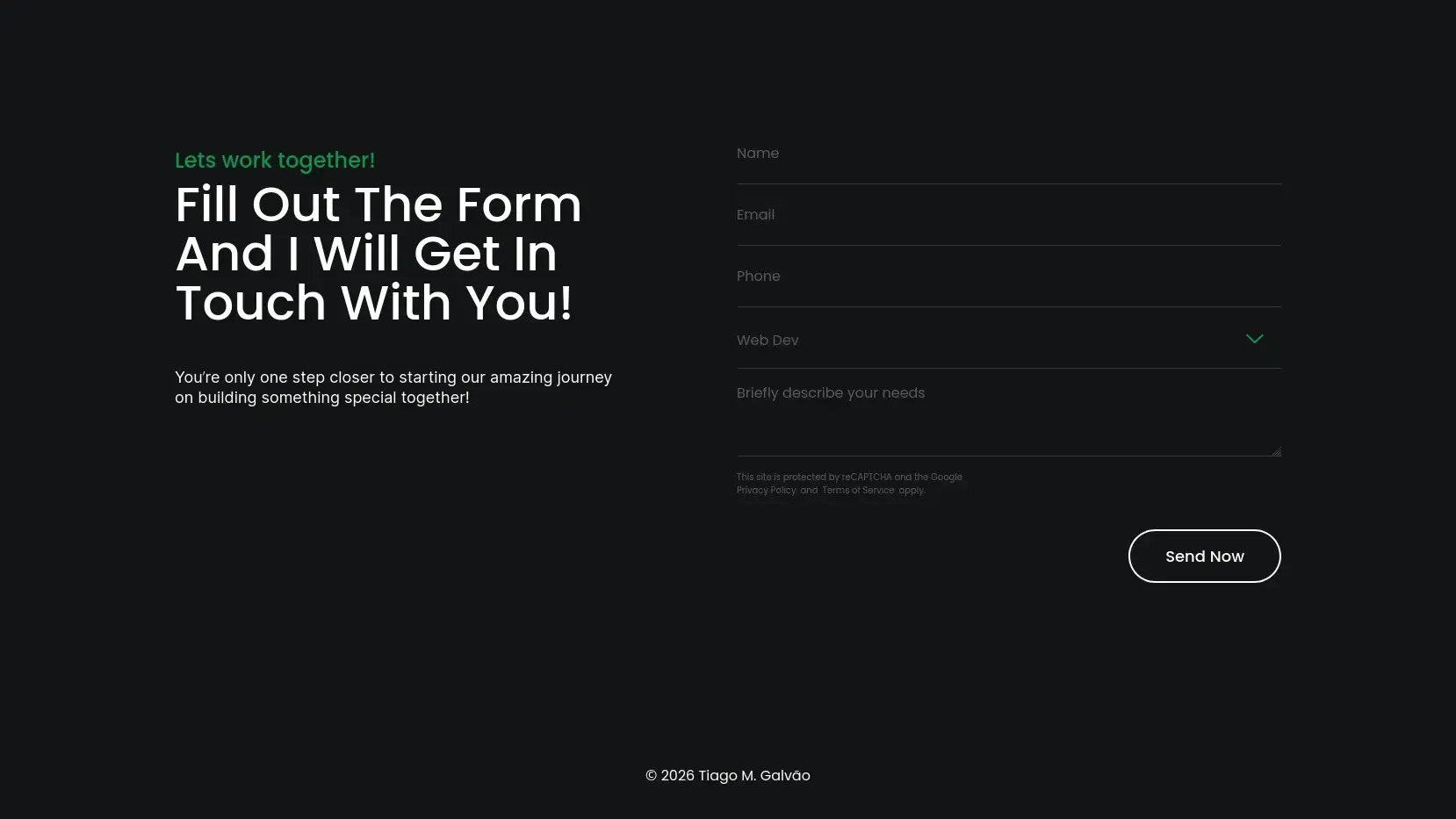 the old WordPress contact page with a plain form and reCAPTCHA notice