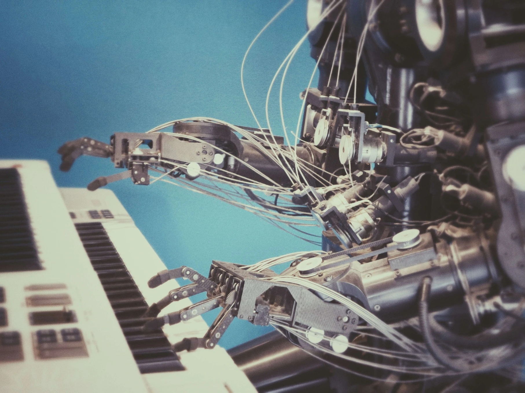 a robot playing piano